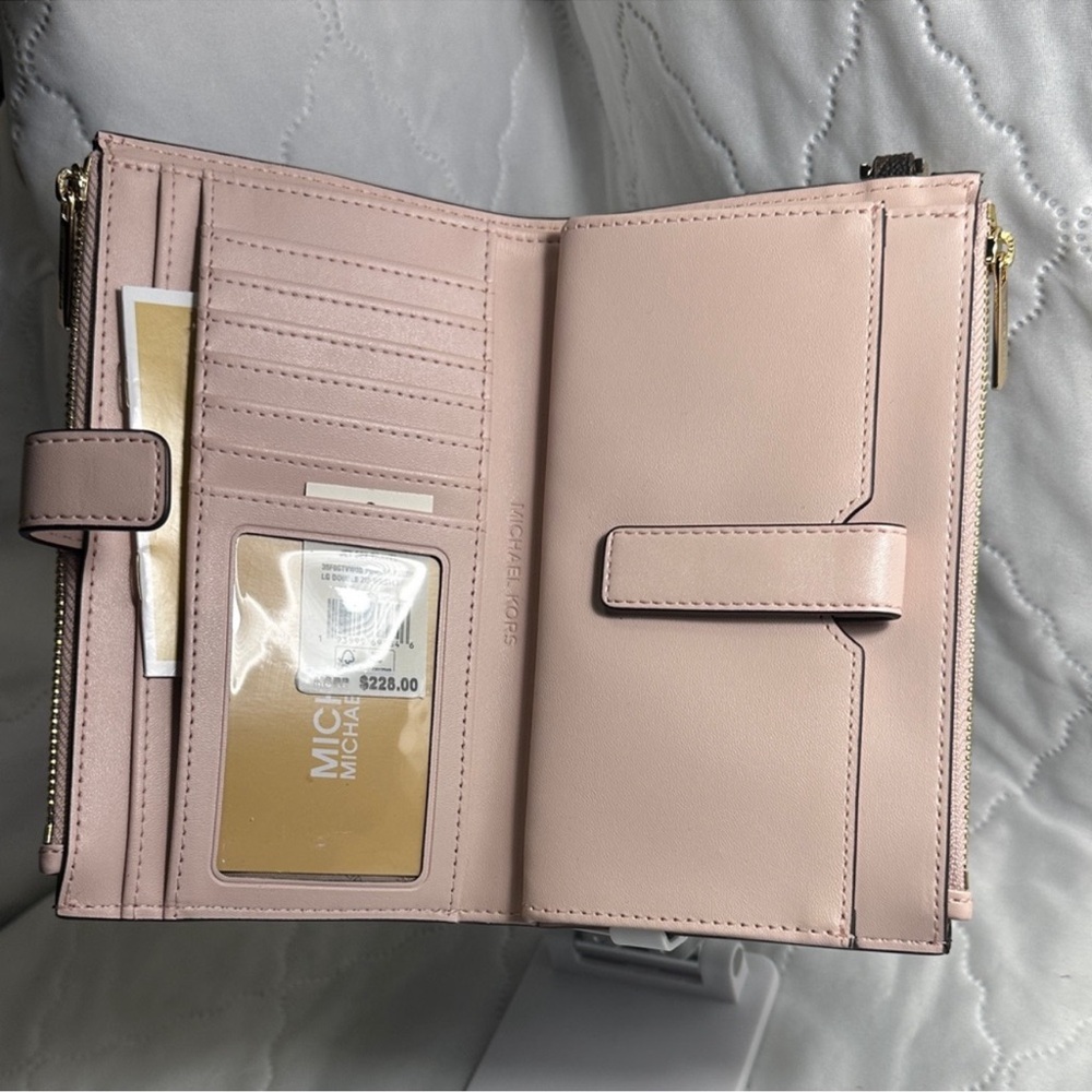 Michael Kors Jetset Brown and Blush Pink Wristlet/Phone Holder - Picture 7 of 15